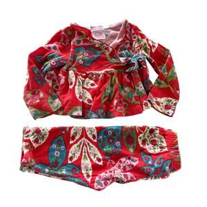 Baby Nay Red Floral 2-Piece Outfit - Made in USA 6 months